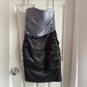 White House Black Market Satin Rutched Strapless Midi Dress Women's Size 2